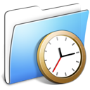Aqua Smooth Folder Clock Icon 128x128 png